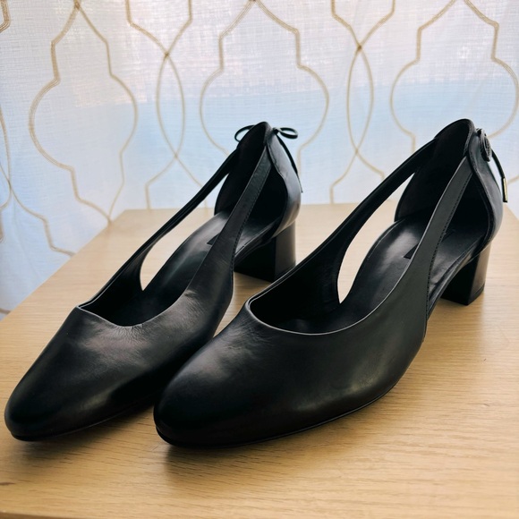 Paul Green Women’s Paulina Leather d'Orsay Block Heel Pumps Size 8 US / 5.5 UK - Picture 3 of 12